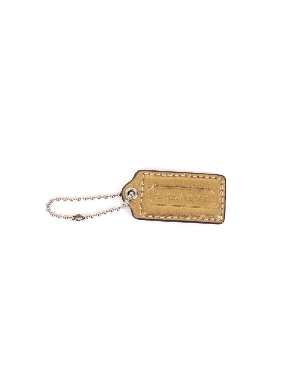 Coach Metallic Gold Leather Handbag Hangtag Charm Fob